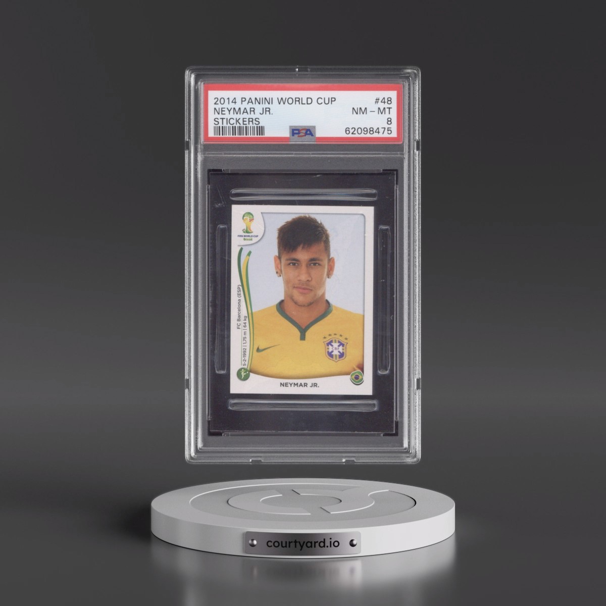 2014 Panini World Cup Stickers #48 Neymar Jr. (PSA 8 NM-MT)