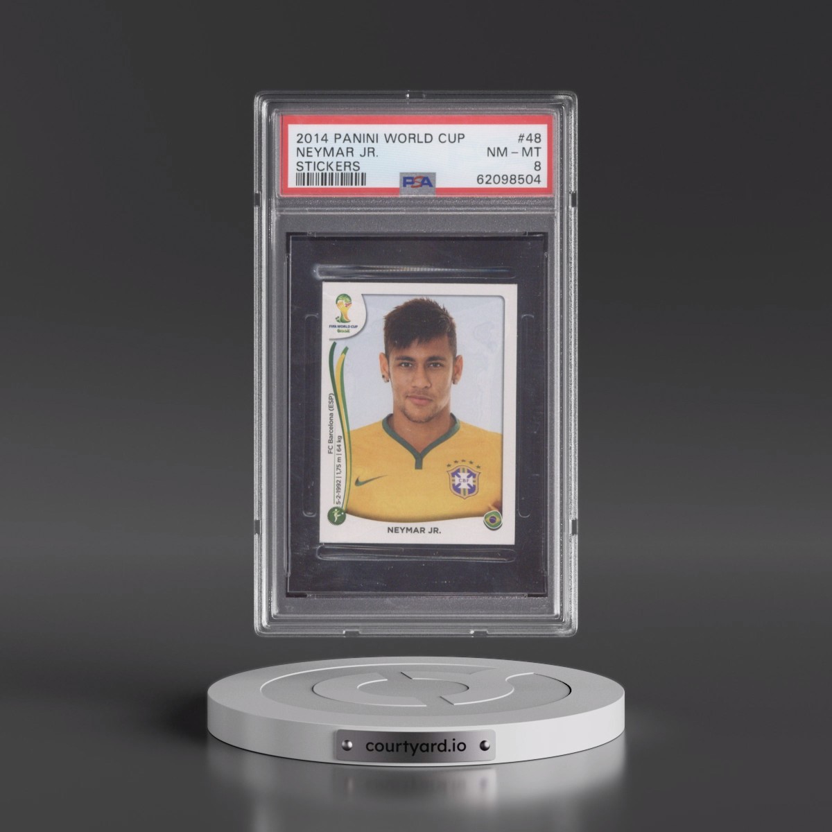 2014 Panini World Cup Stickers #48 Neymar Jr. (PSA 8 NM-MT)