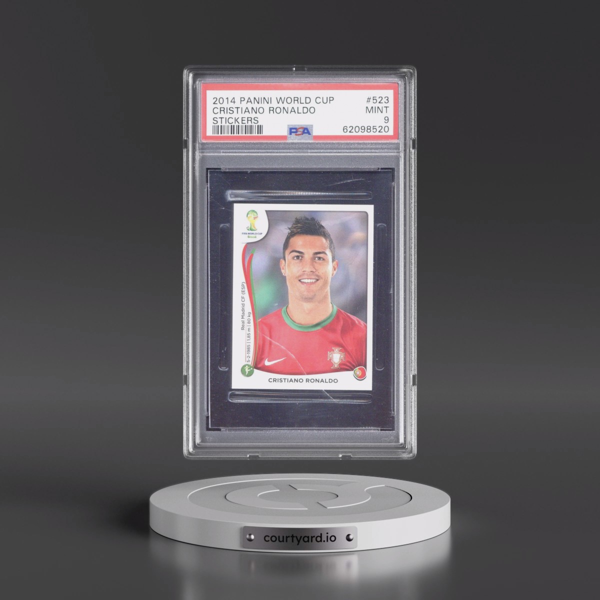 2014 Panini World Cup Stickers #523 Cristiano Ronaldo (PSA 9 MINT)