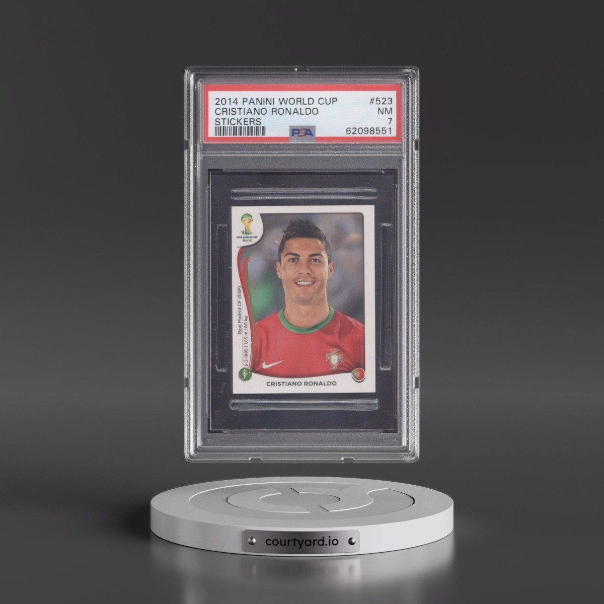 2014 Panini World Cup Stickers #523 Cristiano Ronaldo (PSA 7 NM)