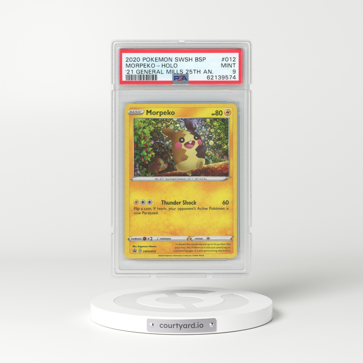 2020 Pokémon Swsh Black Star Promo #012 Morpeko - Holo 2021 General Mills 25th Anniversary (PSA 9 MINT)