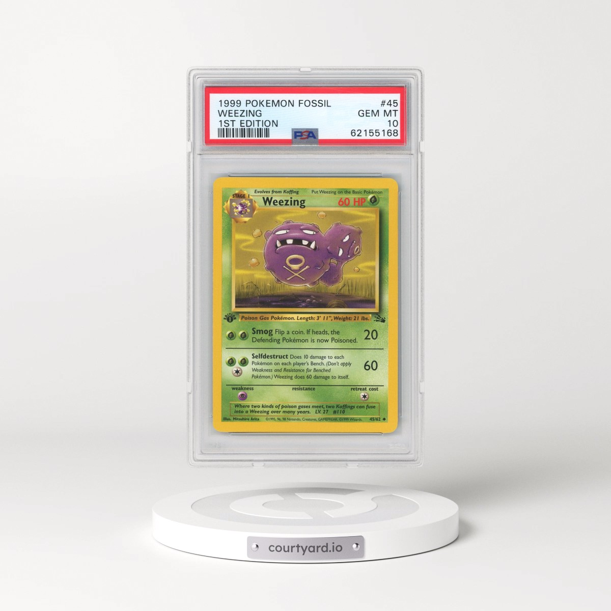 1999 Pokémon Fossil #45 Weezing - 1st Edition (PSA 10 GEM MINT)