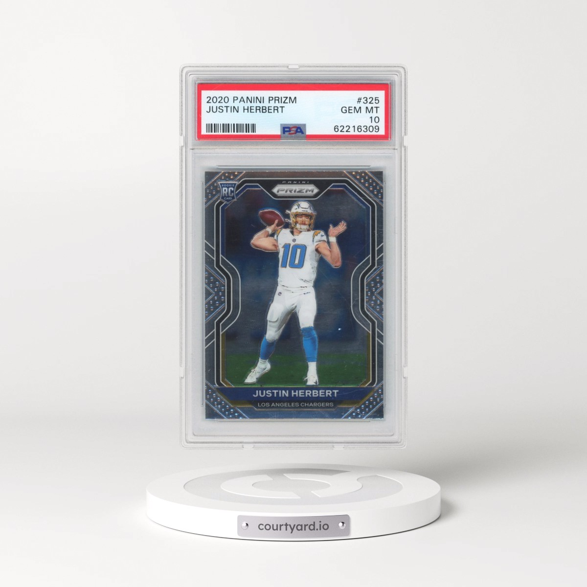 2020 Panini Prizm #325 Justin Herbert (PSA 10 GEM MINT)