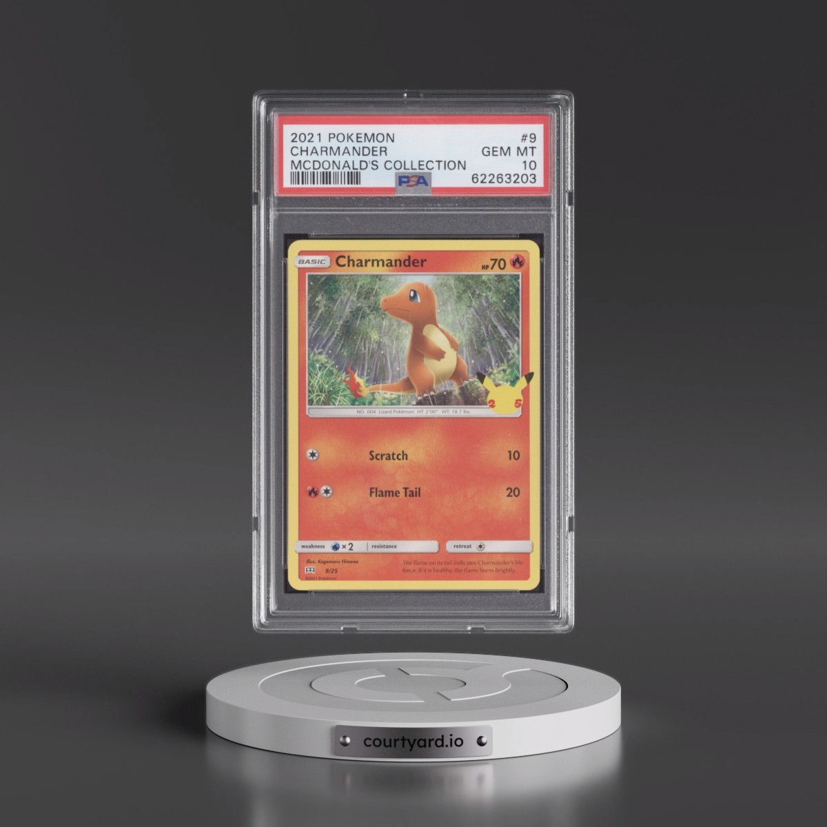 2021 Pokémon Mcdonald's Collection #9 Charmander (PSA 10 GEM MINT)