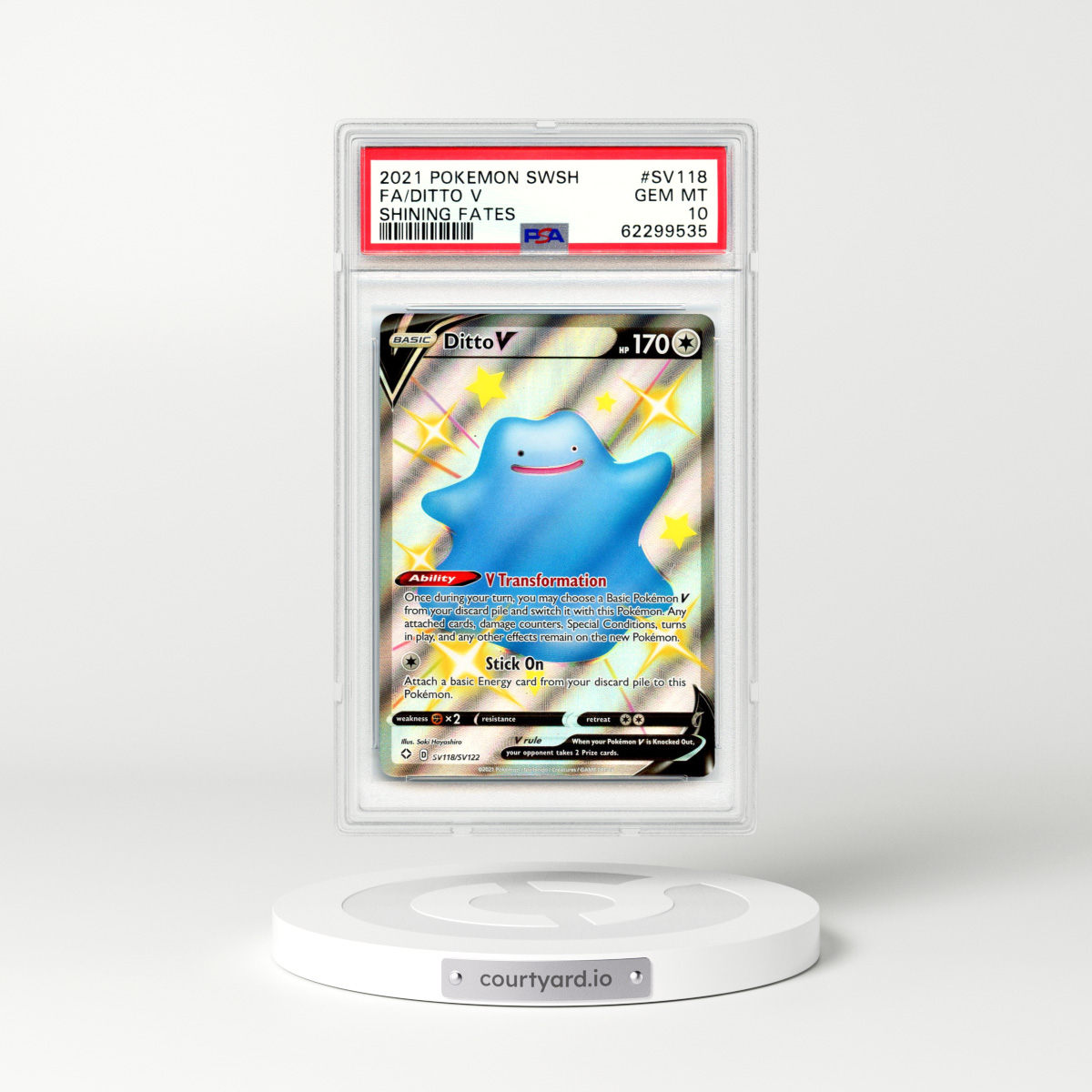 2021 Shining Fates #SV118 Ditto V - Holo (PSA 10 GEM MINT)