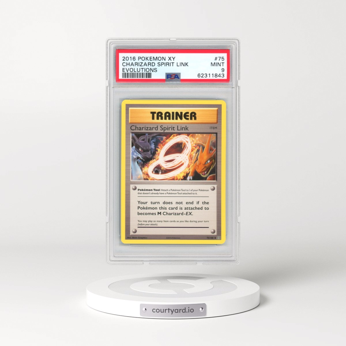 2016 Pokémon XY Evolutions #75 Charizard Spirit Link (PSA 9 MINT)