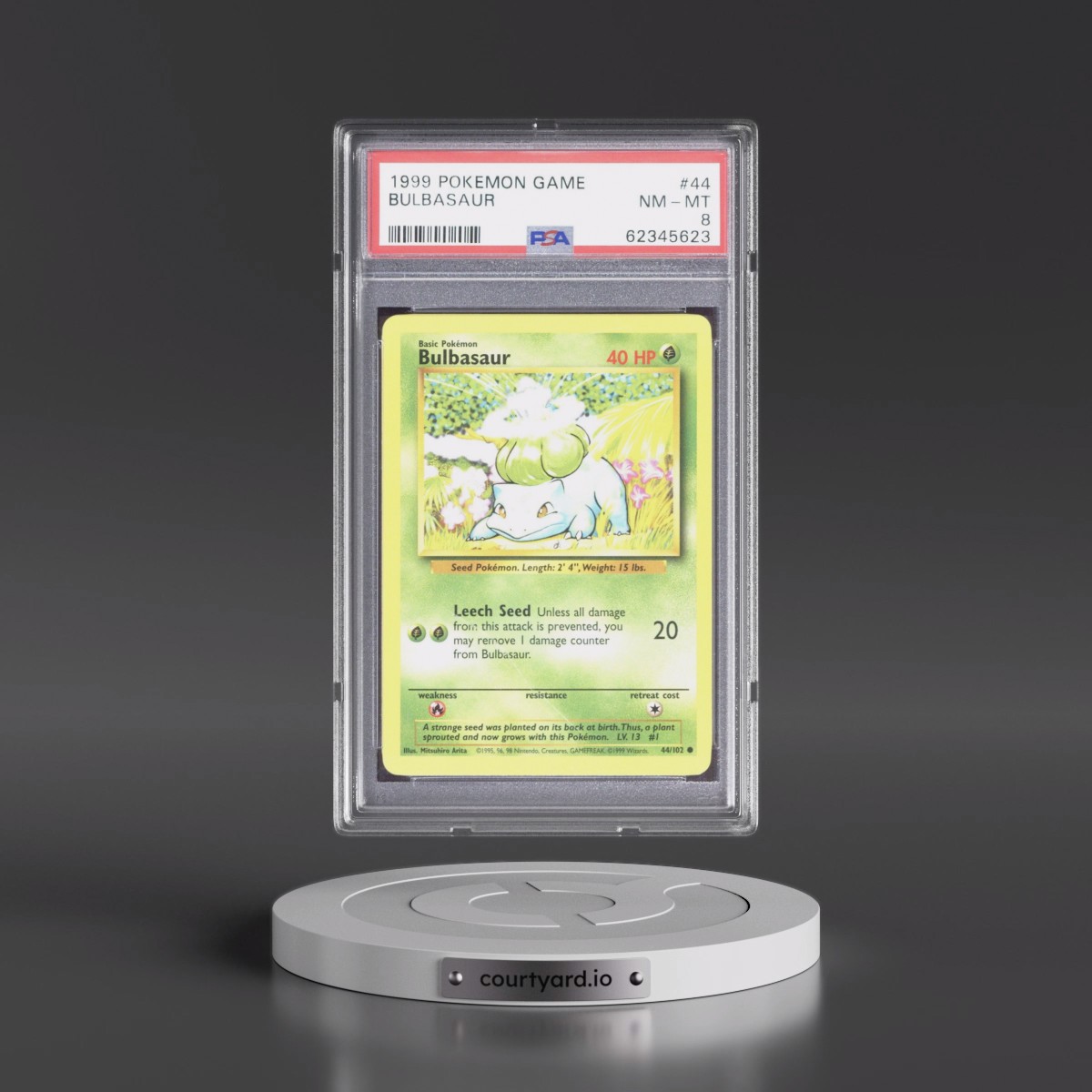 1999 Pokémon Game #44 Bulbasaur (PSA 8 NM-MT)