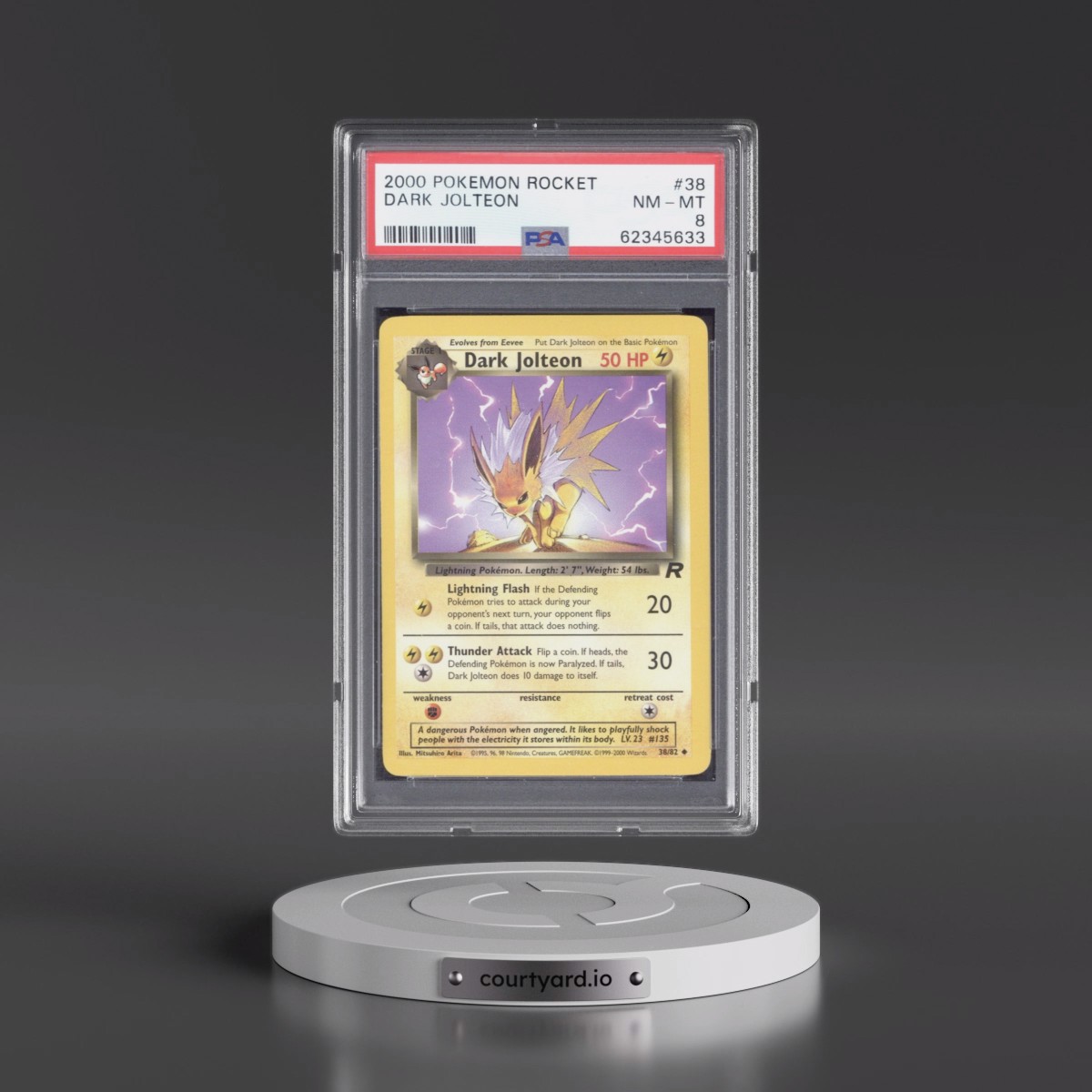 2000 Pokémon Rocket #38 Dark Jolteon (PSA 8 NM-MT)