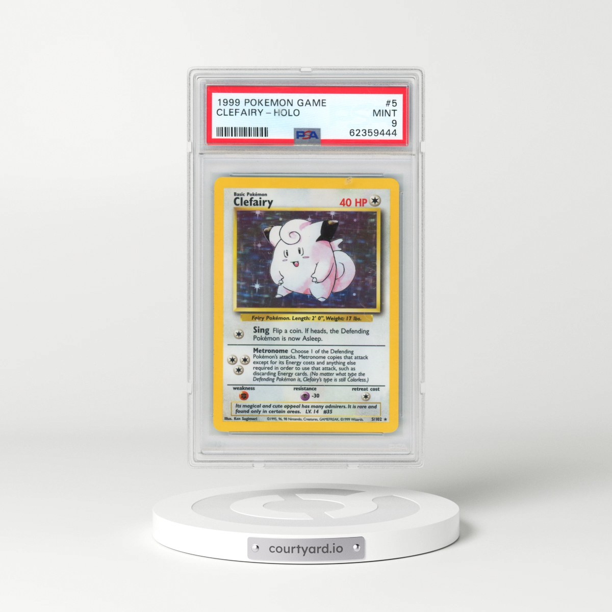 1999 Pokémon Game #5 Clefairy - Holo (PSA 9 MINT)
