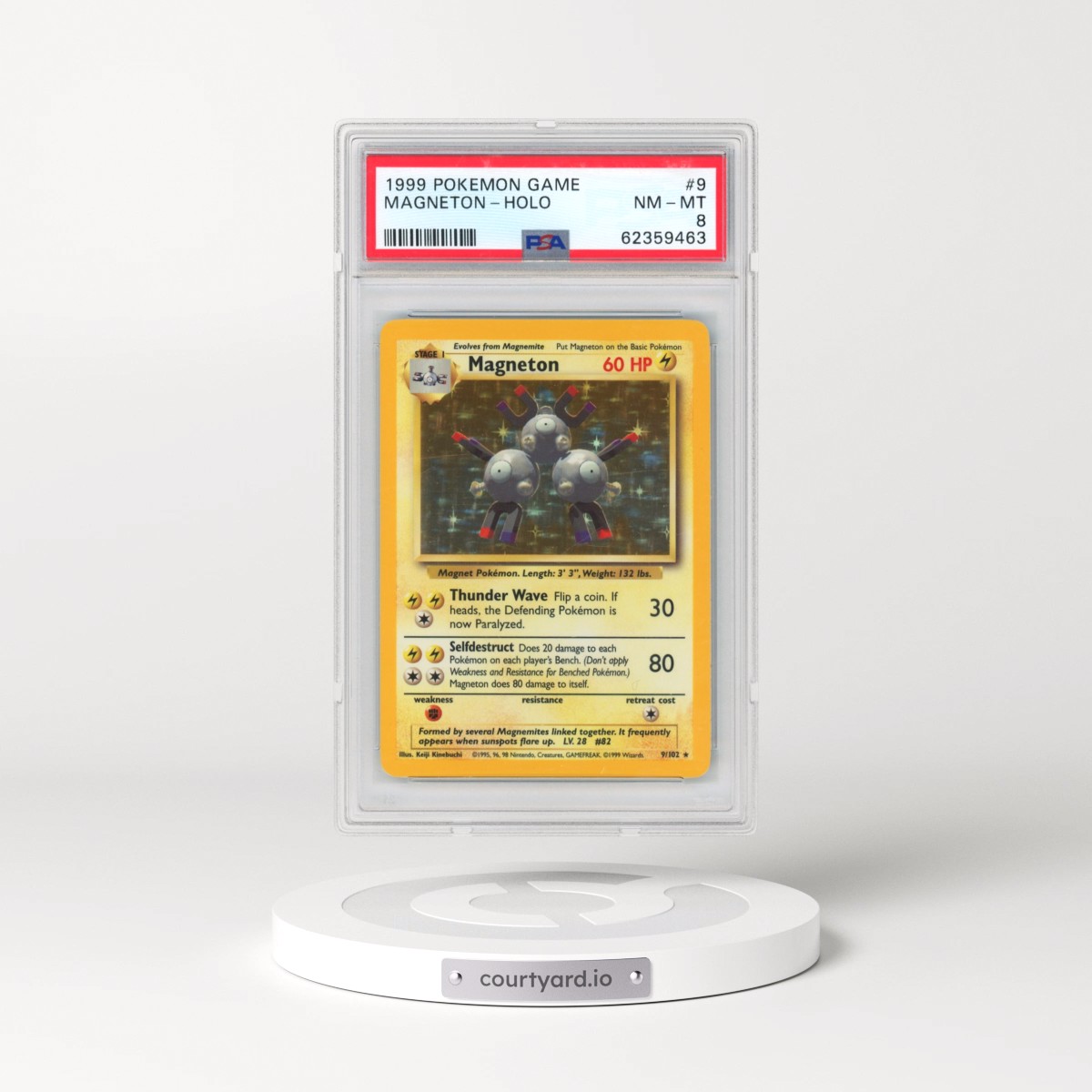 1999 Pokémon Game #9 Magneton - Holo (PSA 8 NM-MT)