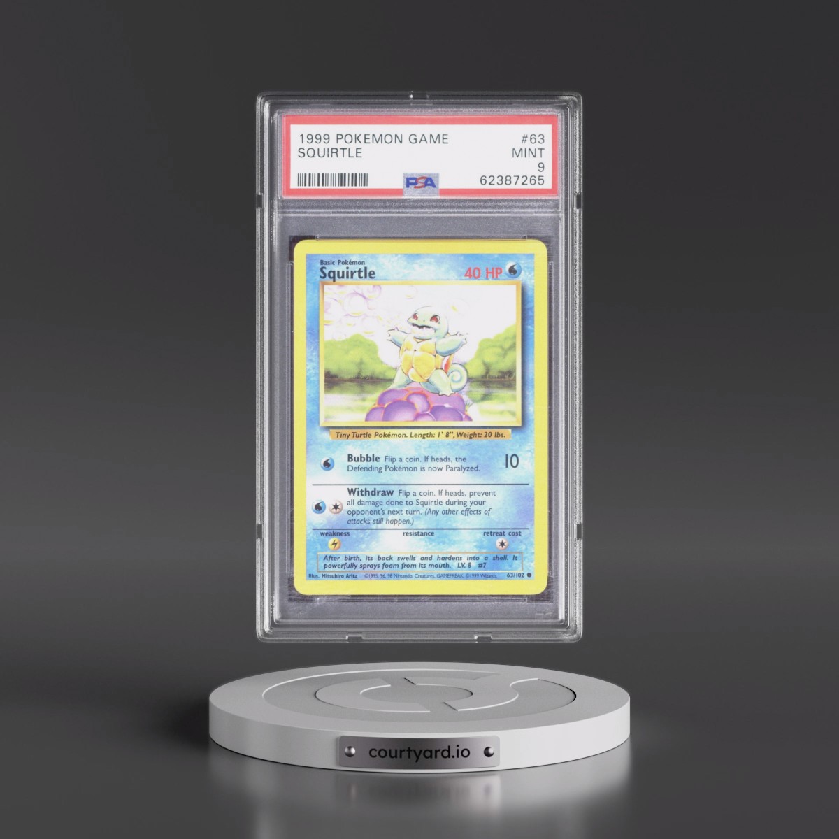 1999 Pokémon Game #63 Squirtle (PSA 9 MINT)