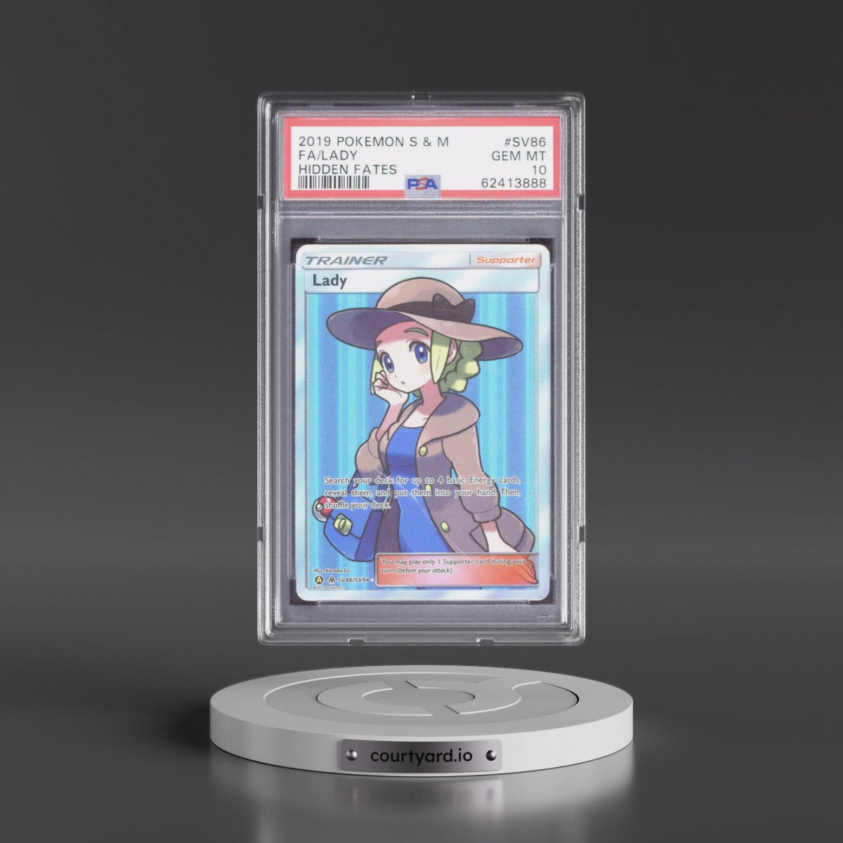 2019 Pokémon Sun & Moon Hidden Fates #SV86 Lady - Full Art (PSA 10 GEM MINT)