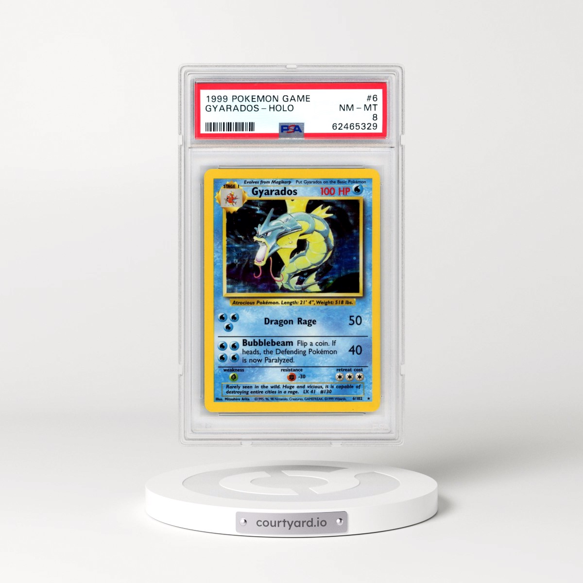 1999 Pokémon Game #6 Gyarados - Holo (PSA 8 NM-MT)