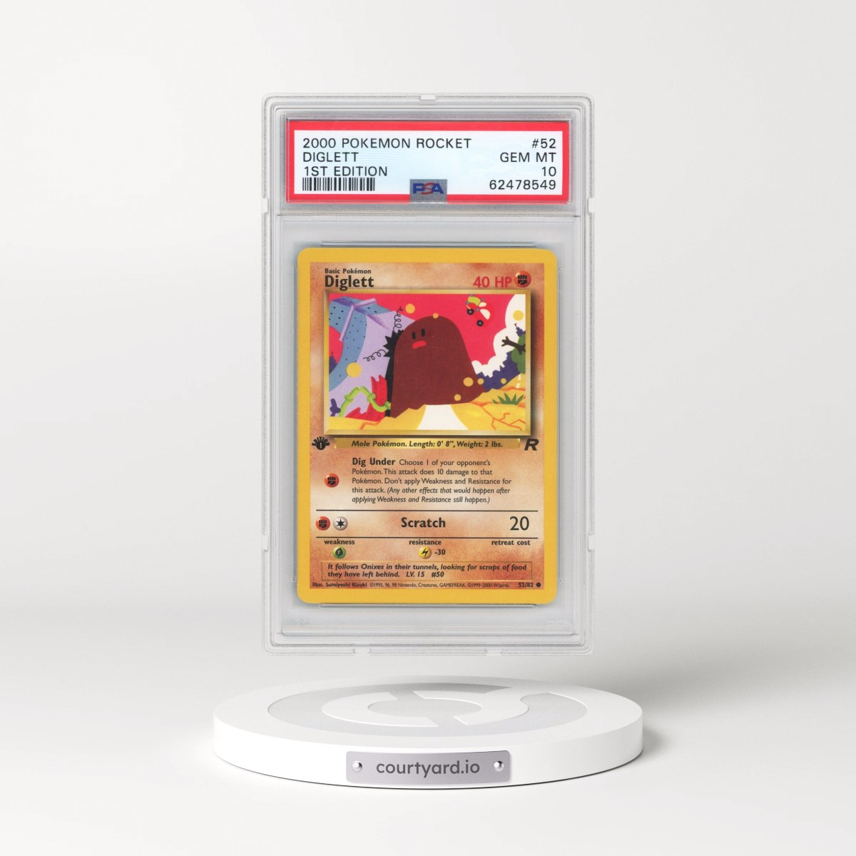 2000 Pokémon Rocket #52 Diglett - 1st Edition (PSA 10 GEM MINT)
