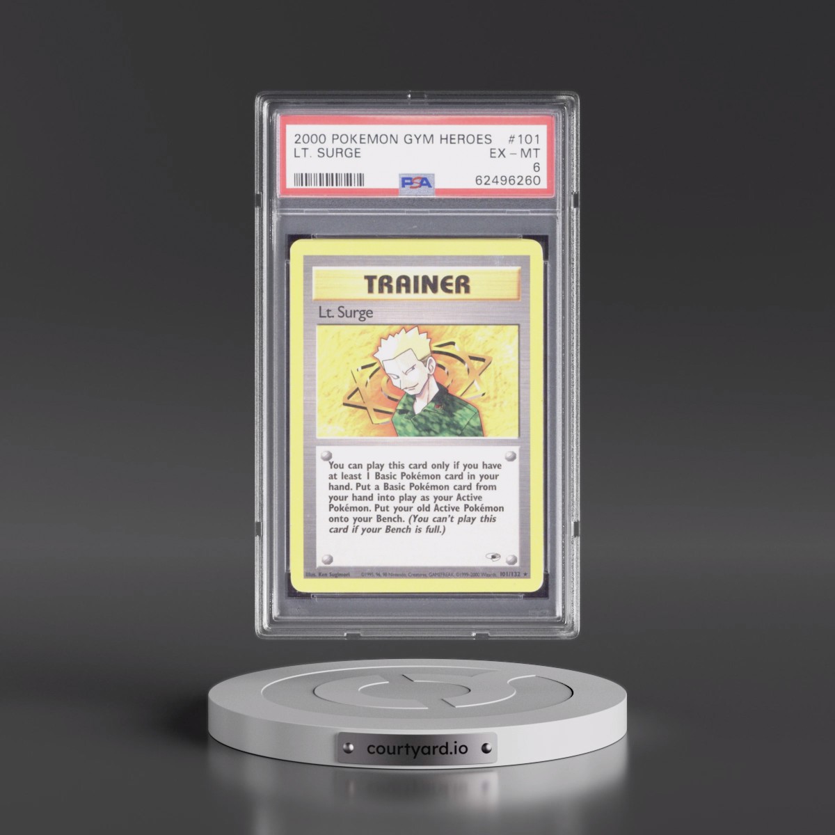 2000 Pokémon Gym Heroes #101 LT. Surge (PSA 6 EX-MT)