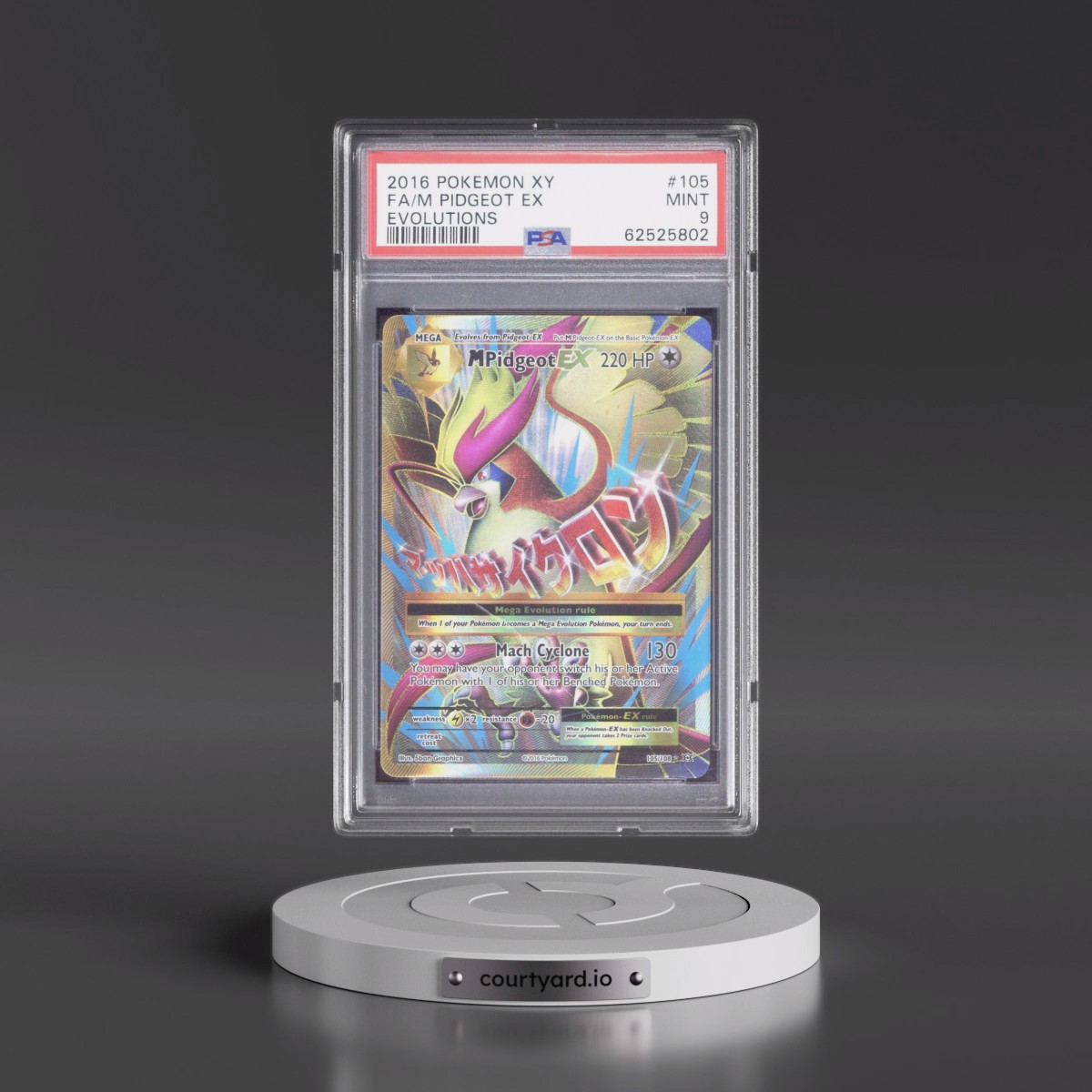 2016 Pokémon XY Evolutions #105 M Pidgeot EX - Holo Full Art (PSA 9 MINT)