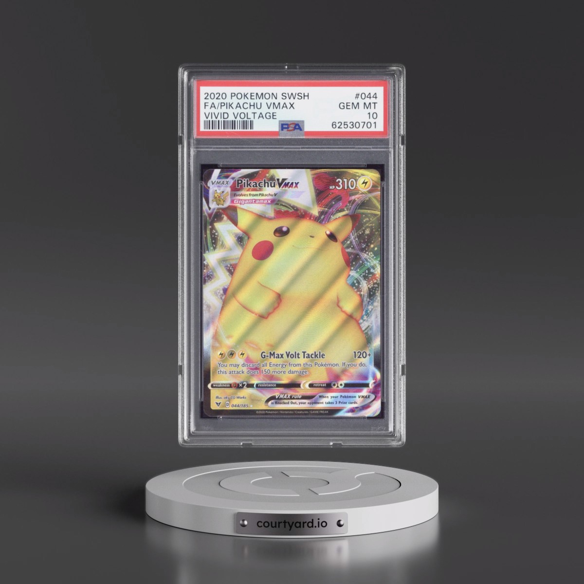 2020 Pokémon Sword & Shield Vivid Voltage #044 Pikachu Vmax - Full Art (PSA 10 GEM MINT)