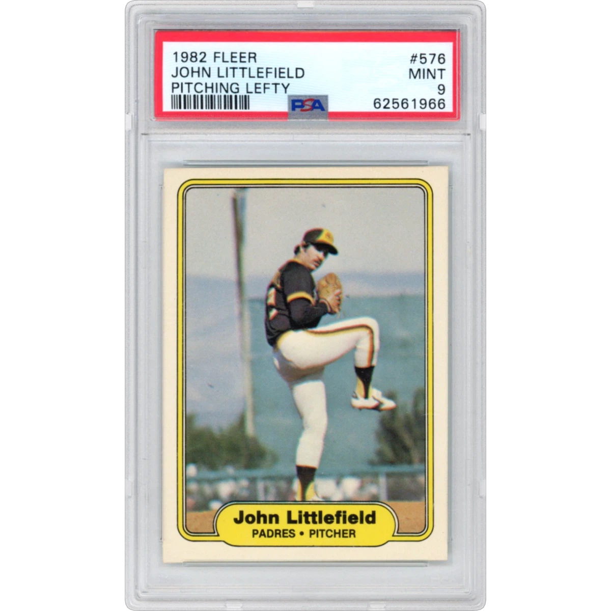 1982 Fleer #576 John Littlefield - Pitching Lefty (PSA 9 MINT)