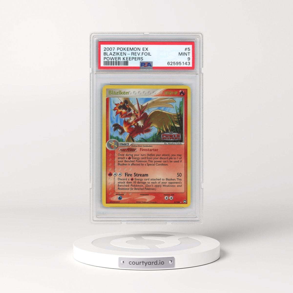 2007 Pokémon EX Power Keepers #5 Blaziken - Reverse Foil (PSA 9 MINT)