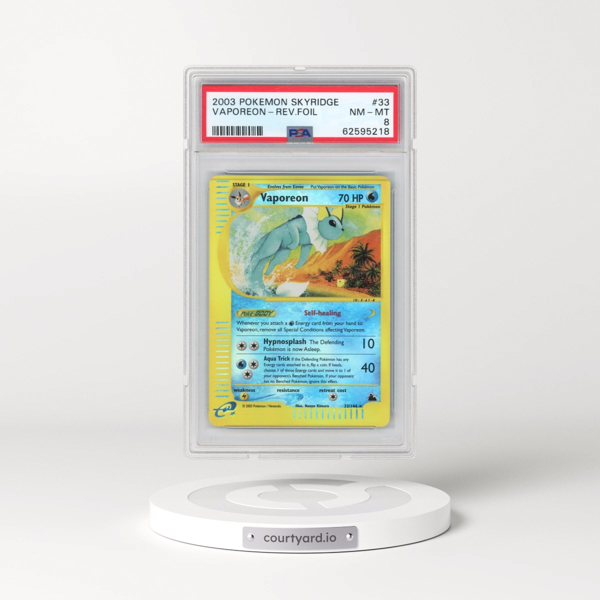 2003 Pokémon Skyridge #33 Vaporeon - Reverse Foil (PSA 8 NM-MT)