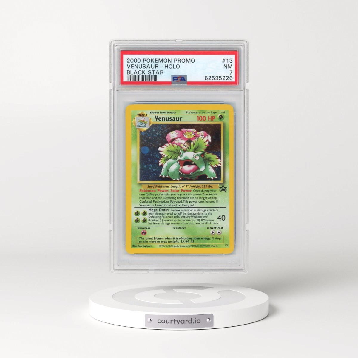 2000 Pokémon Promo Black Star #13 Venusaur - Holo (PSA 7 NM)