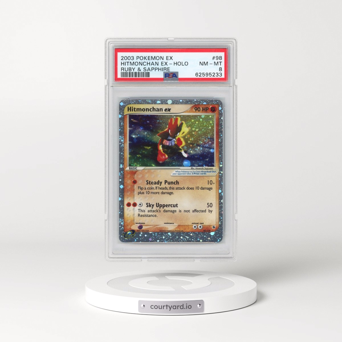 2003 Pokémon EX Ruby & Sapphire #98 Hitmonchan EX - Holo Holo (PSA 8 NM-MT)
