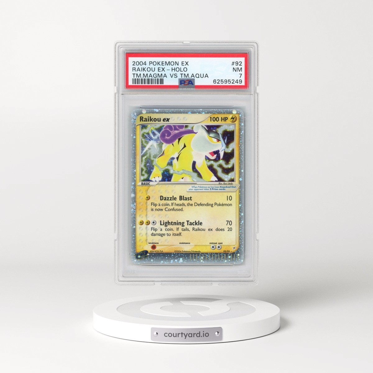 2004 Pokémon EX Team Magma VS Team Aqua #92 Raikou EX - Holo Holo (PSA 7 NM)