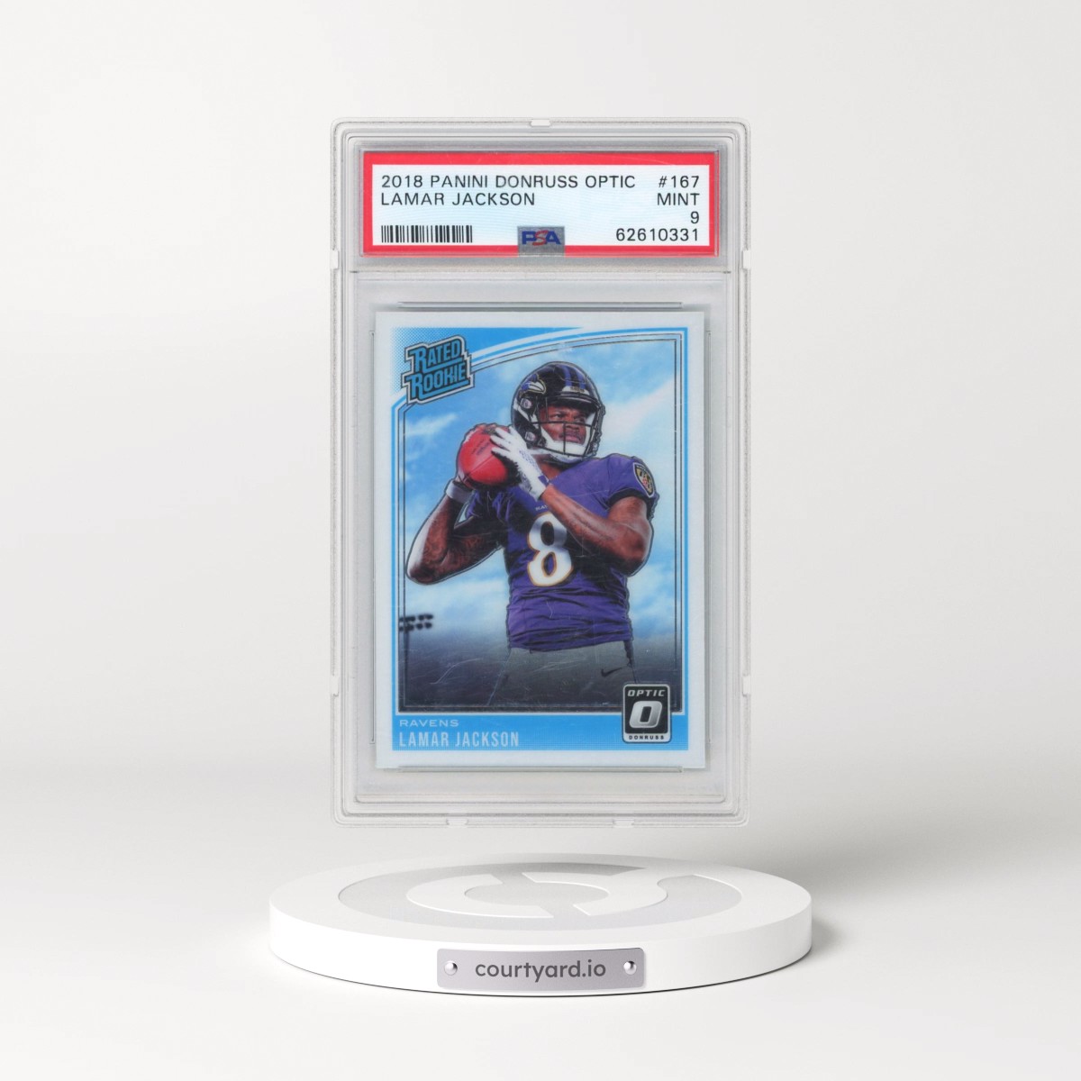 2018 Panini Donruss Optic Lamar Jackson #167 PSA 9