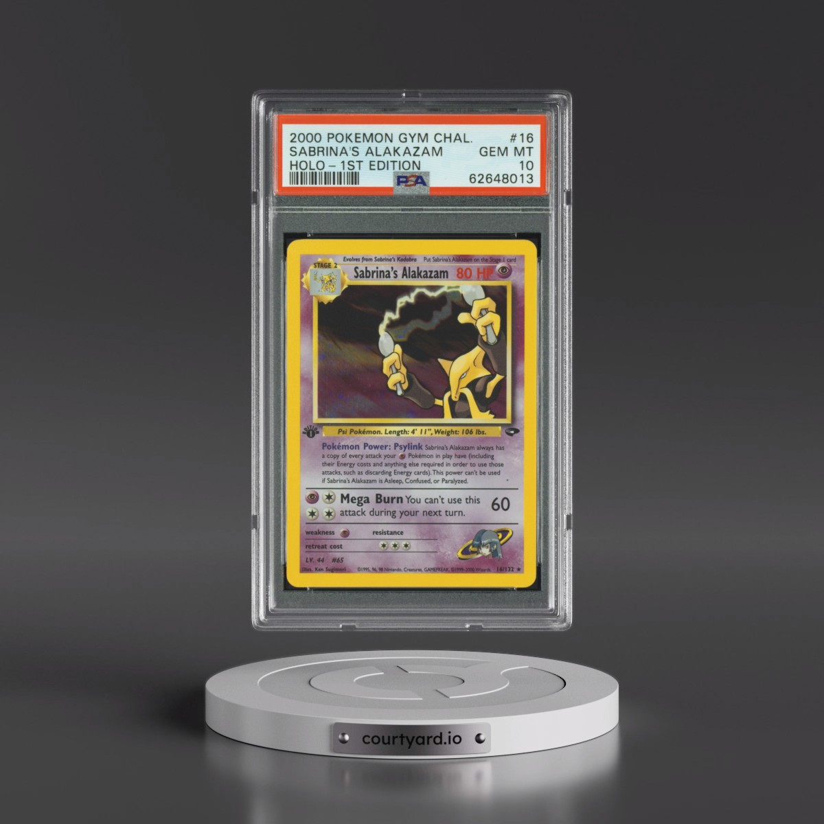 2000 Pokémon Gym Challenge #16 Sabrina's Alakazam - 1st Edition Holo (PSA 10 GEM MINT)