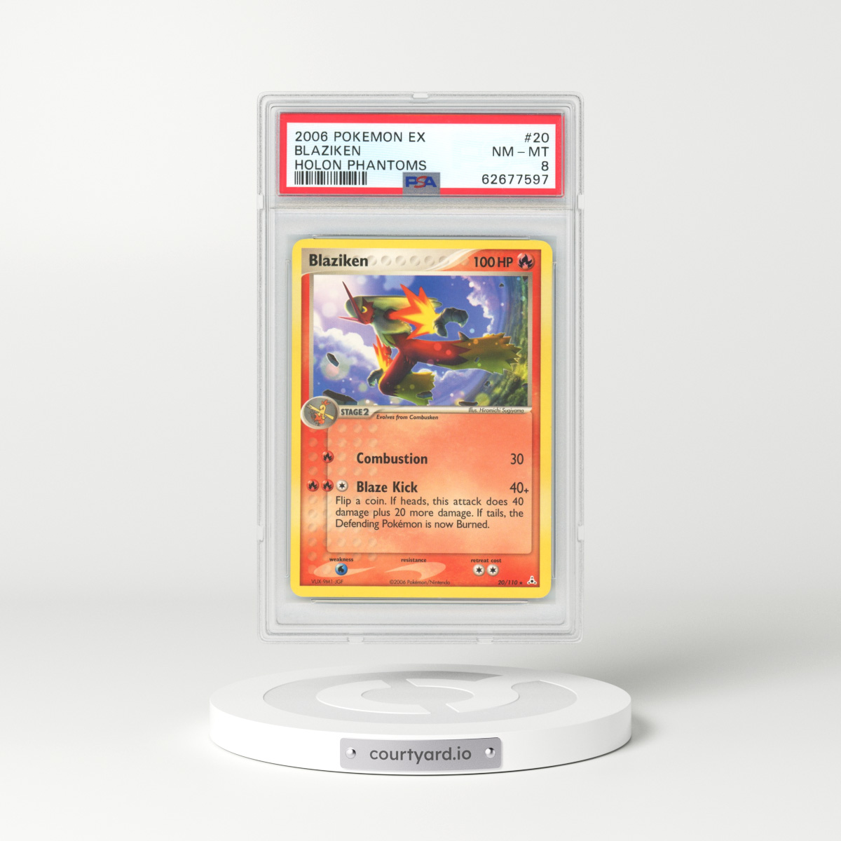 2006 EX Holon Phantoms #20 Blaziken (PSA 8 NM-MT)