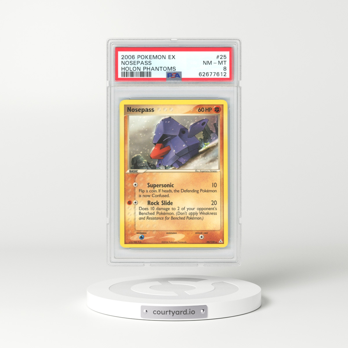 2006 EX Holon Phantoms #25 Nosepass (PSA 8 NM-MT)