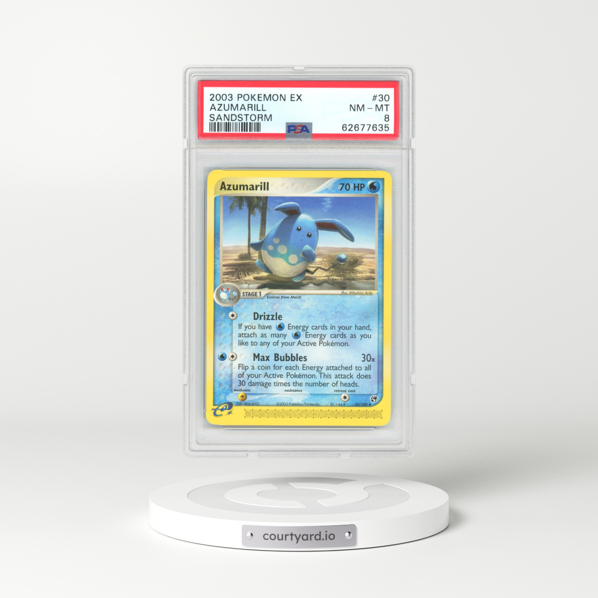 2003 EX Sandstorm #30 Azumarill (PSA 8 NM-MT)