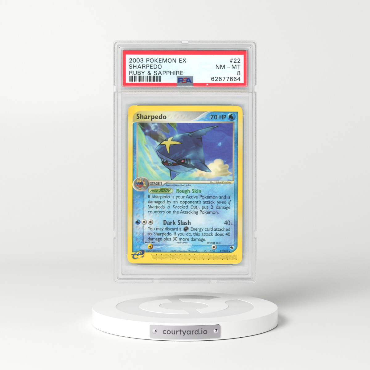 2003 EX Ruby & Sapphire #22 Sharpedo - e-Card Symbol (PSA 8 NM-MT)