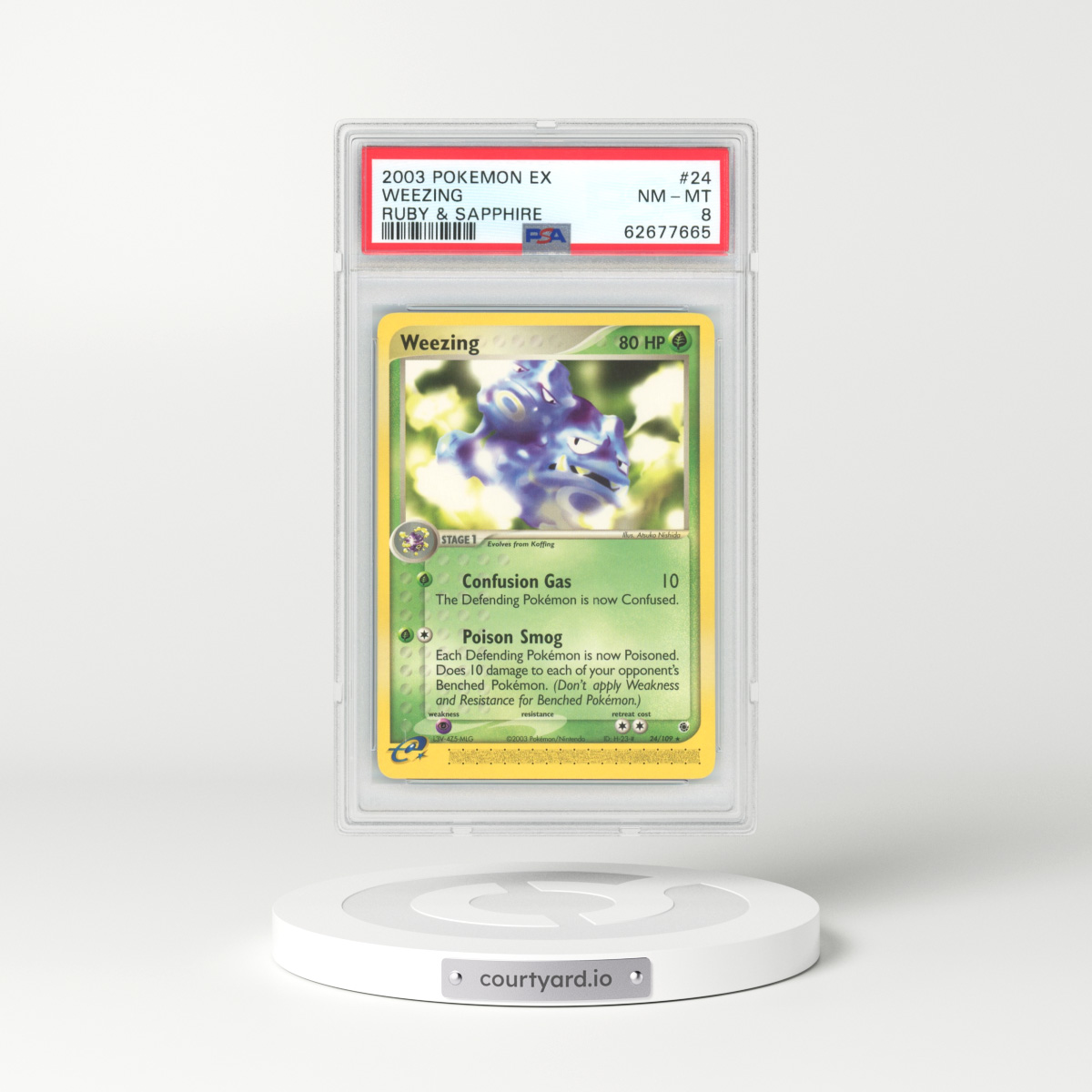 2003 EX Ruby & Sapphire #24 Weezing (PSA 8 NM-MT)