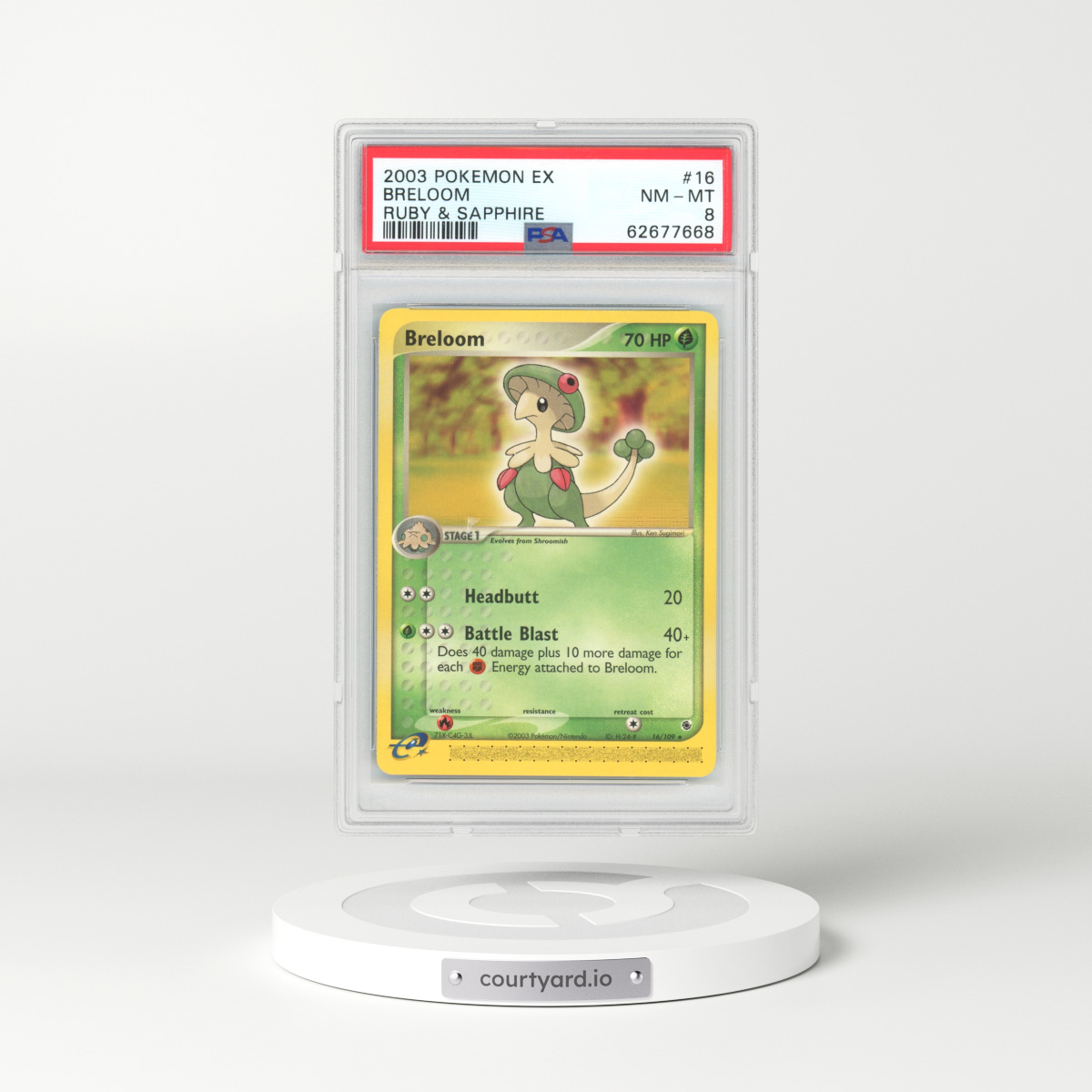 2003 EX Ruby & Sapphire #16 Breloom - e-Card Symbol (PSA 8 NM-MT)