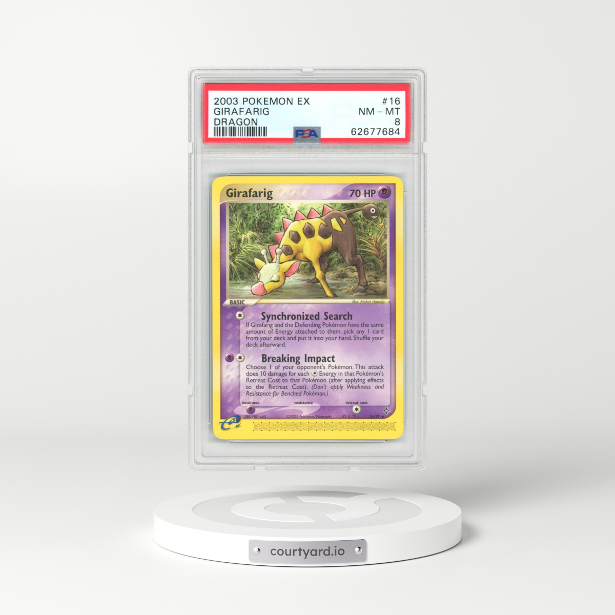 2003 EX Dragon #16 Girafarig (PSA 8 NM-MT)