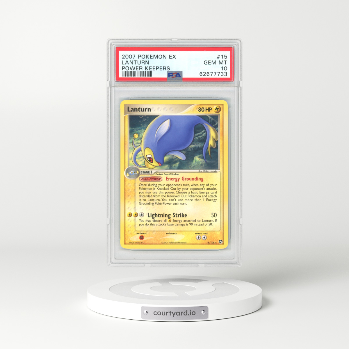 2007 EX Power Keepers #15 Lanturn (PSA 10 GEM MINT)