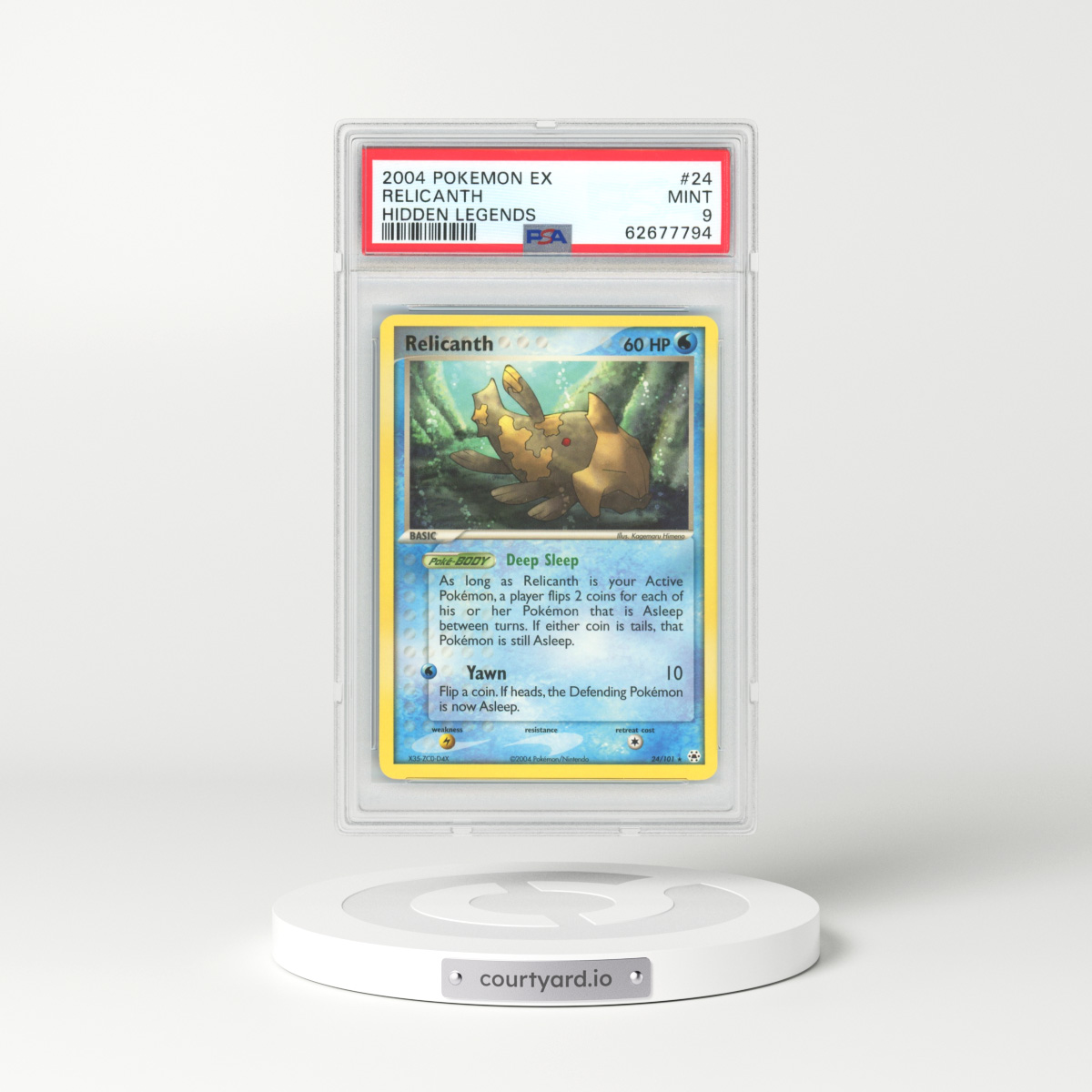 2004 EX Hidden Legends #24 Relicanth (PSA 9 MINT)