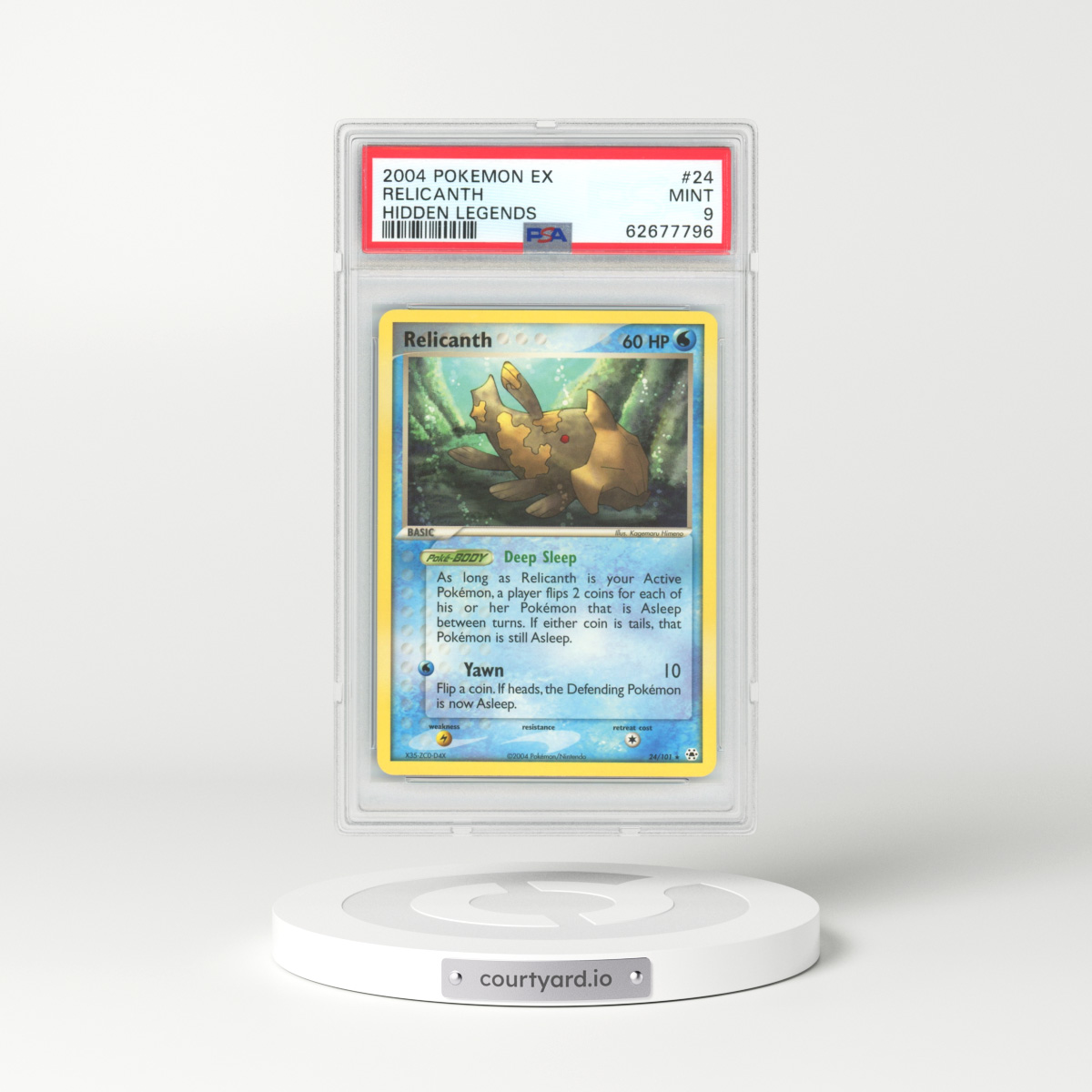 2004 EX Hidden Legends #24 Relicanth (PSA 9 MINT)