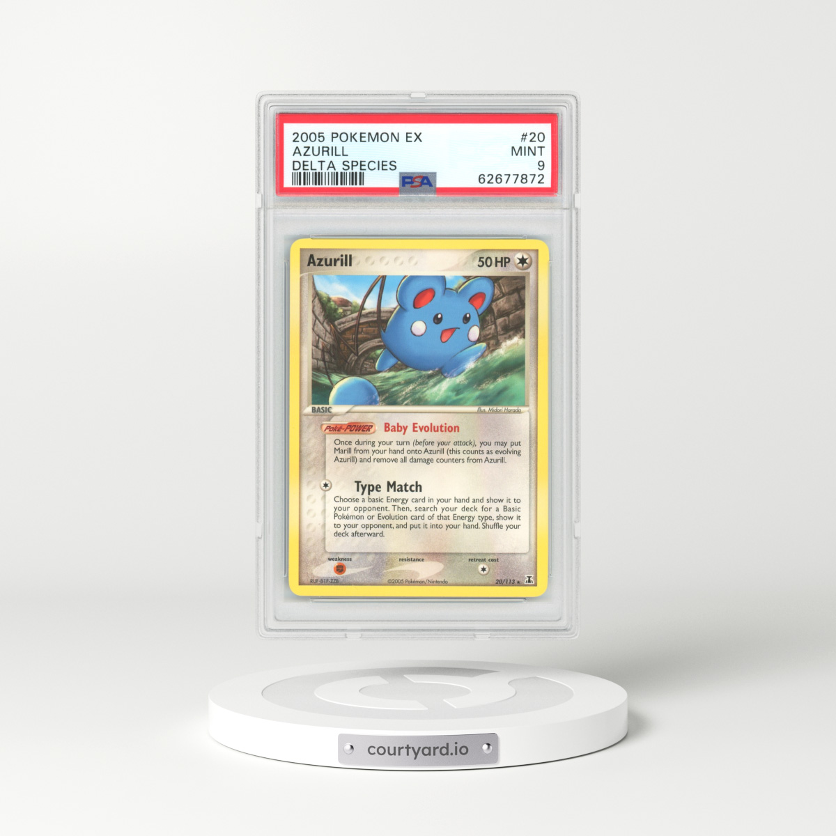 2005 EX Delta Species #20 Azurill (PSA 9 MINT)