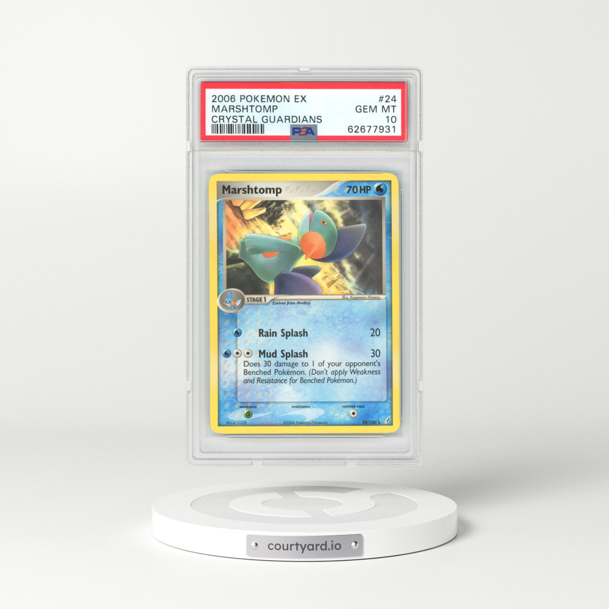 2006 EX Crystal Guardians #24 Marshtomp (PSA 10 GEM MINT)