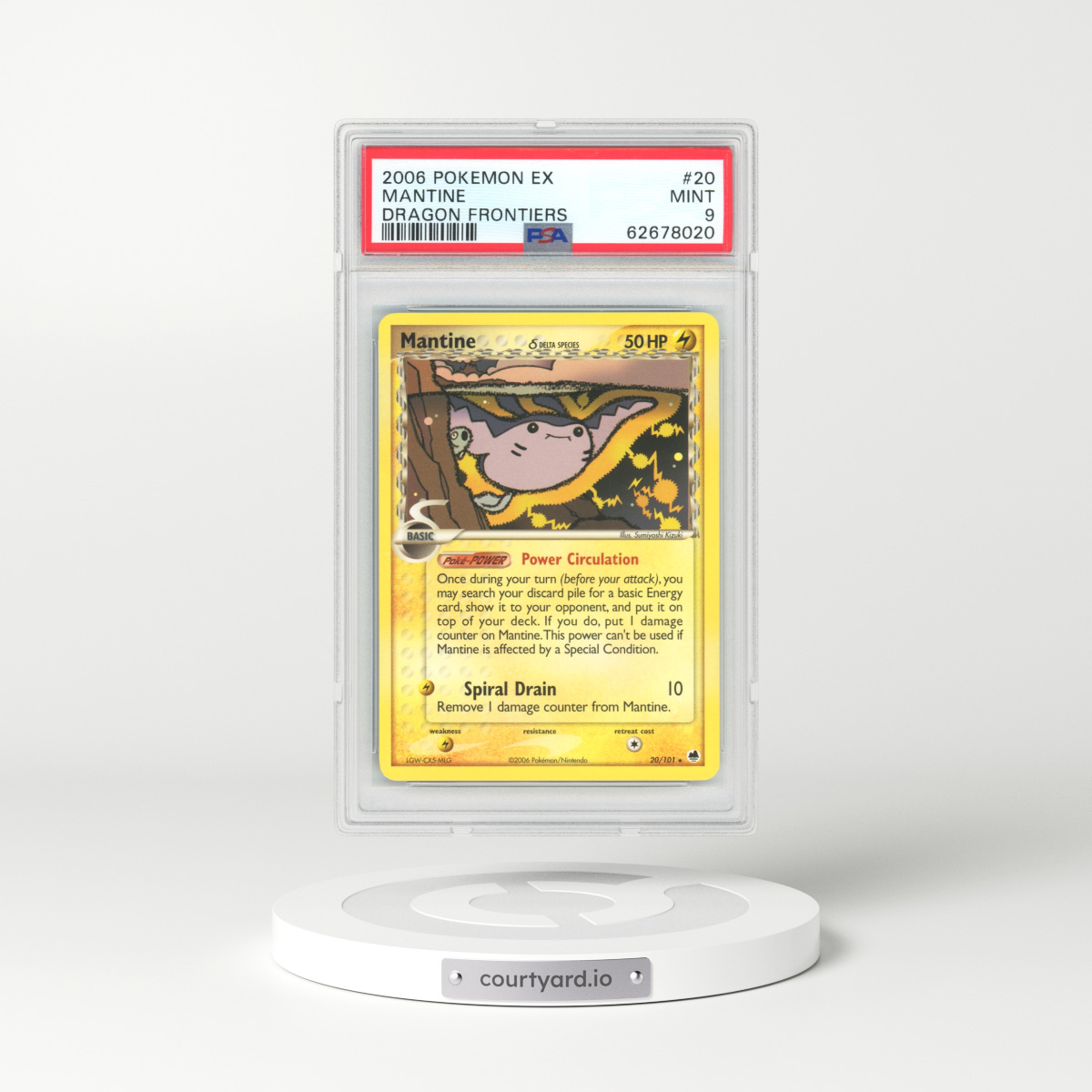2006 EX Dragon Frontiers #20 Mantine (PSA 9 MINT)