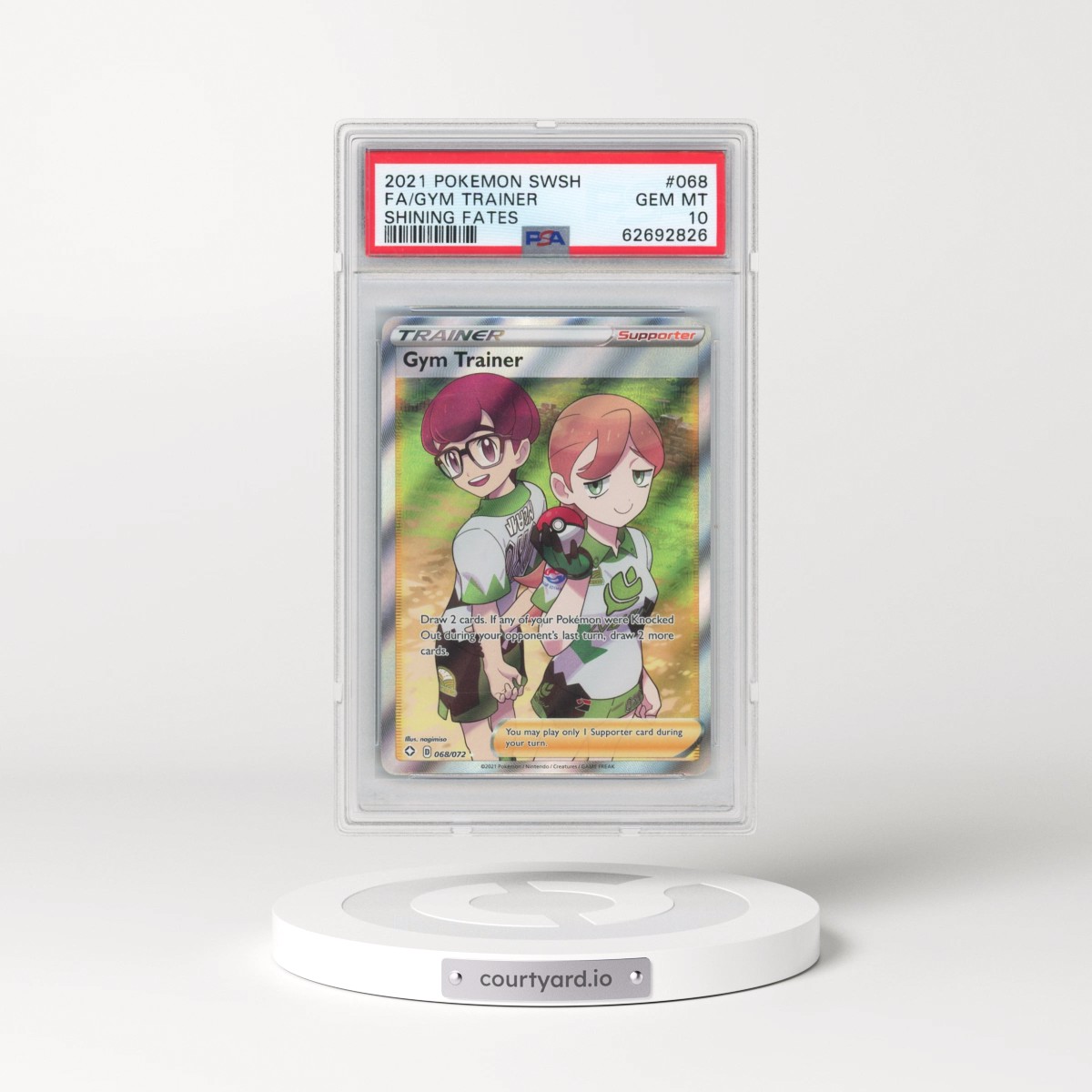 2021 Pokémon Sword & Shield Shining Fates #068 Gym Trainer - Full Art (PSA 10 GEM MINT)