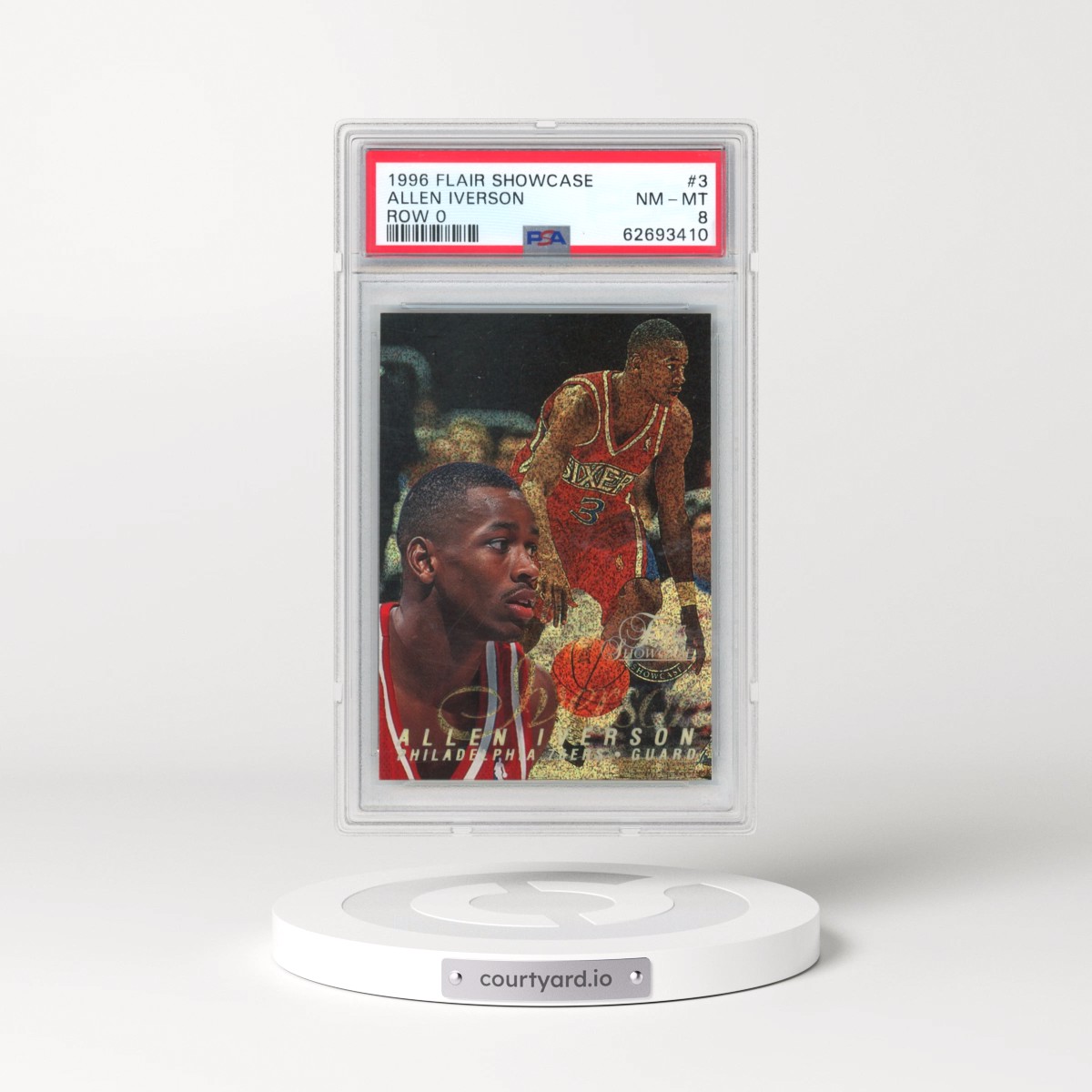 1996 Flair Showcase #3 Allen Iverson - Row 0 (PSA 8 NM-MT)