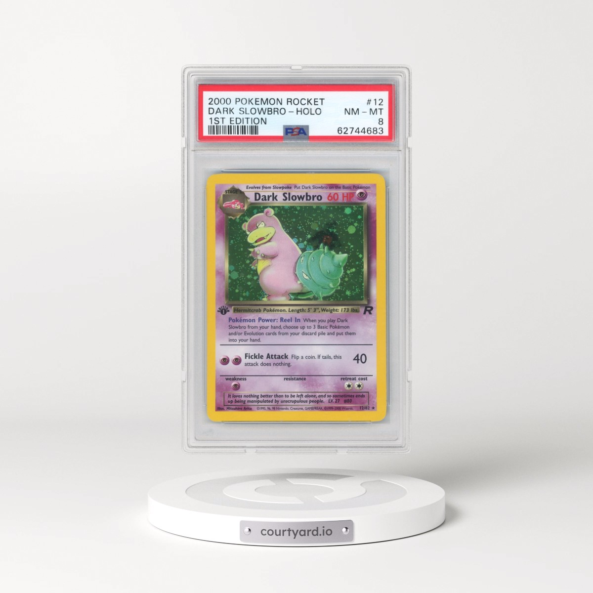 2000 Pokémon Rocket #12 Dark Slowbro - 1st Edition Holo (PSA 8 NM-MT)