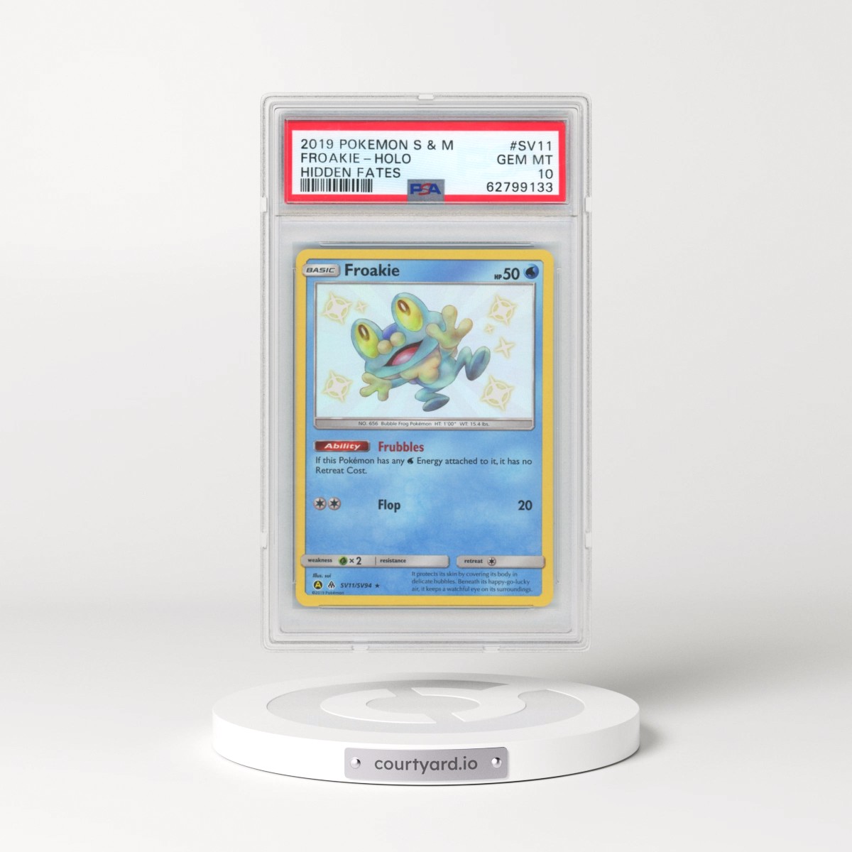 2019 Pokémon Sun & Moon Hidden Fates #SV11 Froakie - Holo (PSA 10 GEM MINT)