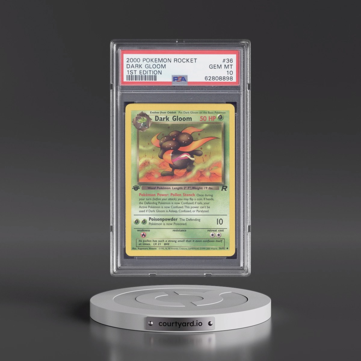 2000 Pokémon Rocket #36 Dark Gloom - 1st Edition (PSA 10 GEM MINT)