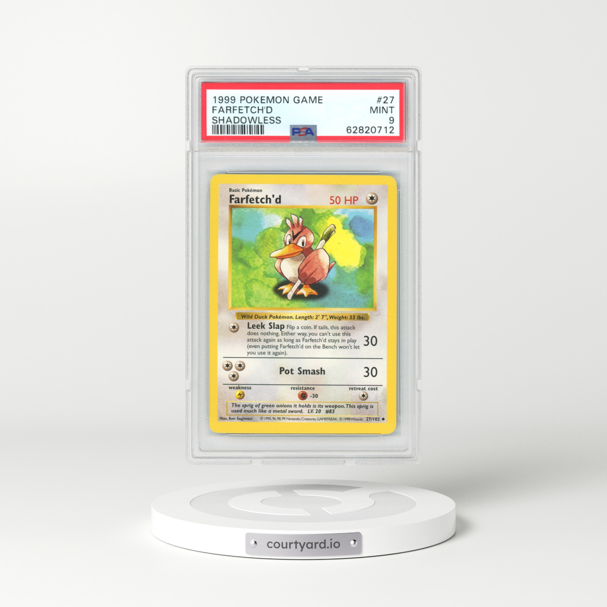 1999 Base Set #27 Farfetch'd - Shadowless (PSA 9 MINT)