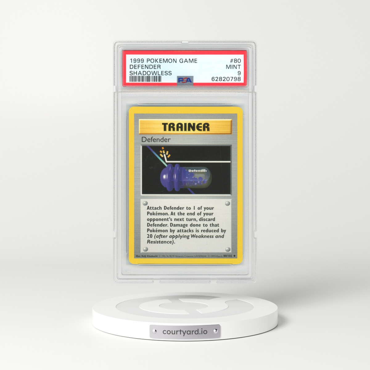 1999 Base Set #80 Defender - Shadowless (PSA 9 MINT)