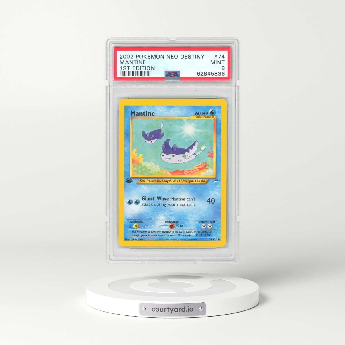 2002 Neo Destiny #74 Mantine - 1st Edition (PSA 9 MINT)